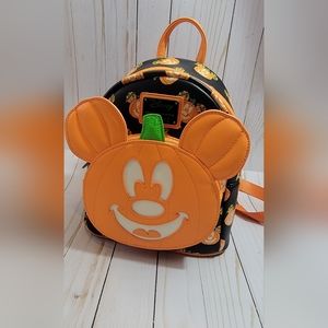 Loungefly Mickey Mouse Halloween Backpack Orange Black